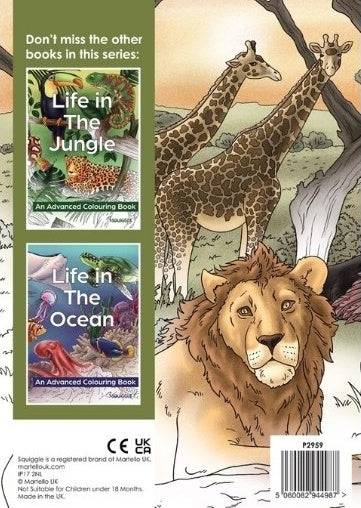 Life on the Savannah Advanced Colouring Book - Anilas UK
