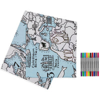 Eat Sleep Doodle's World Map Colour in Tablecloth - Anilas UK