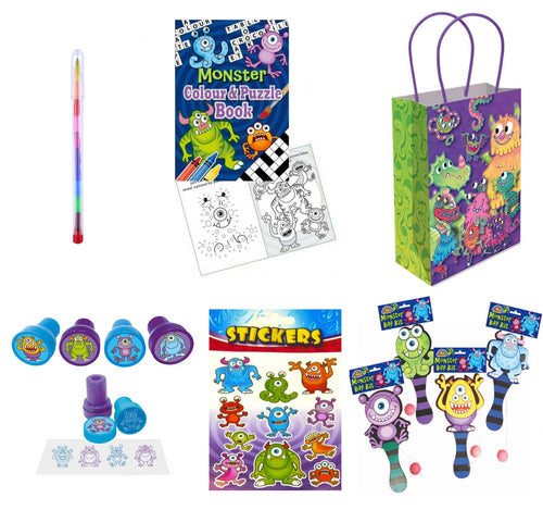 Monsters themed 12 Party Bags with Fillers - Anilas UK