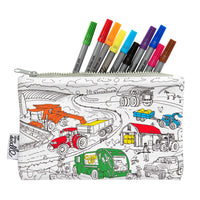 Eat Sleep Doodle's Working Wheels Colour In Pencil Case - Anilas UK