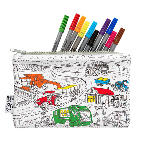 Eat Sleep Doodle's Working Wheels Colour In Pencil Case - Anilas UK