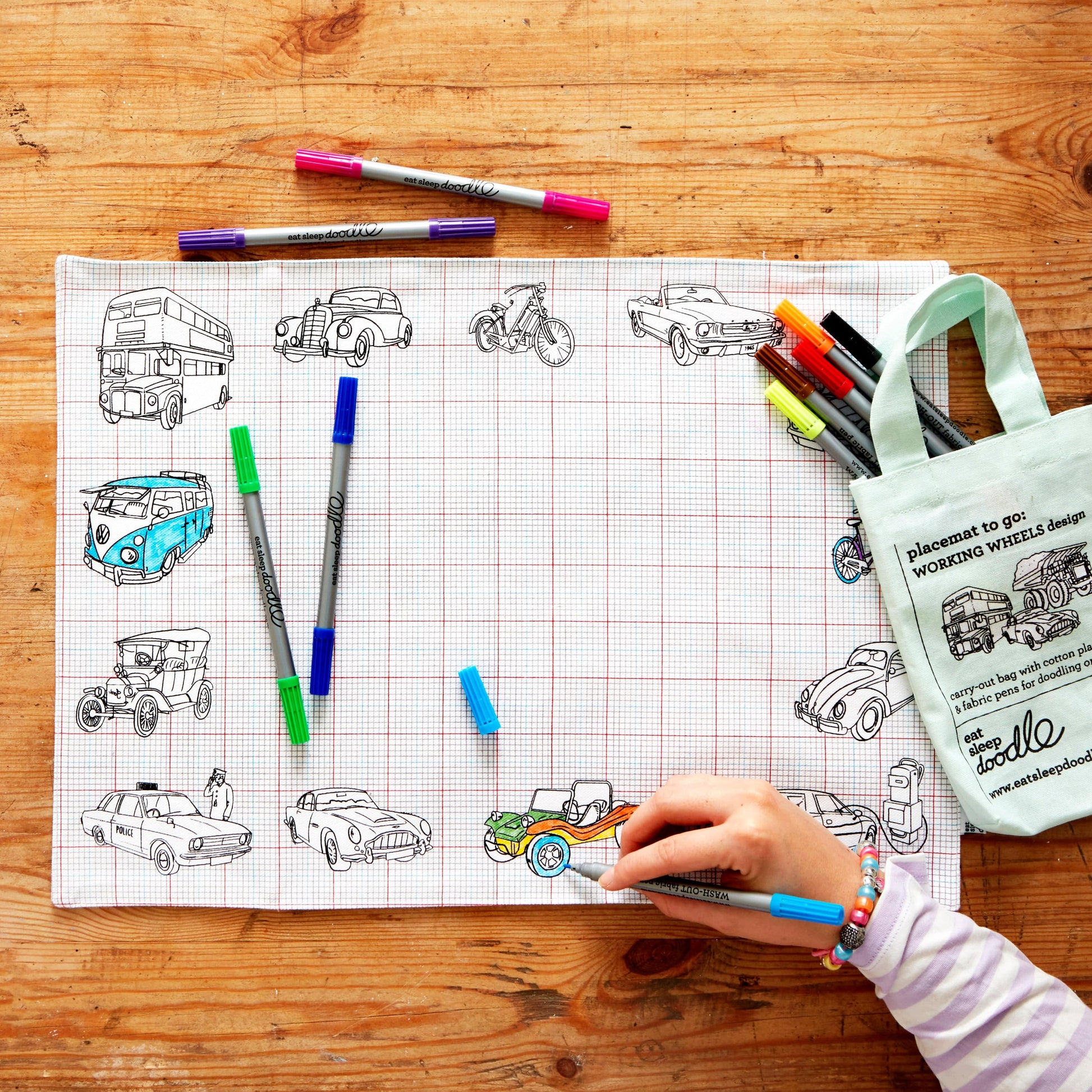 Eat Sleep Doodle's World Map Colour in Backpack - Anilas UK