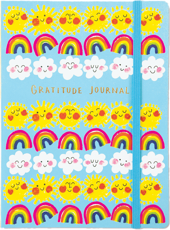 Suns, Rainbows & Clouds/ Gratitude Journal  Notebook by Rachel Ellen Designs - Anilas UK