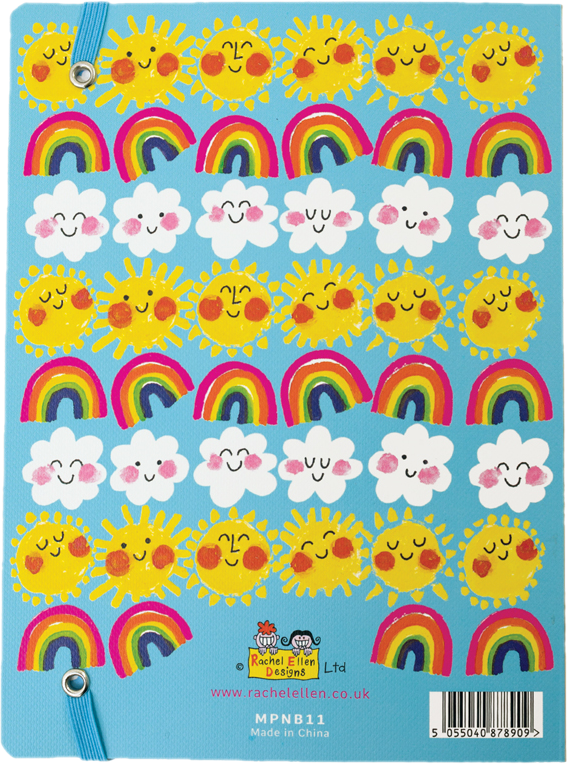 Suns, Rainbows & Clouds/ Gratitude Journal  Notebook by Rachel Ellen Designs - Anilas UK