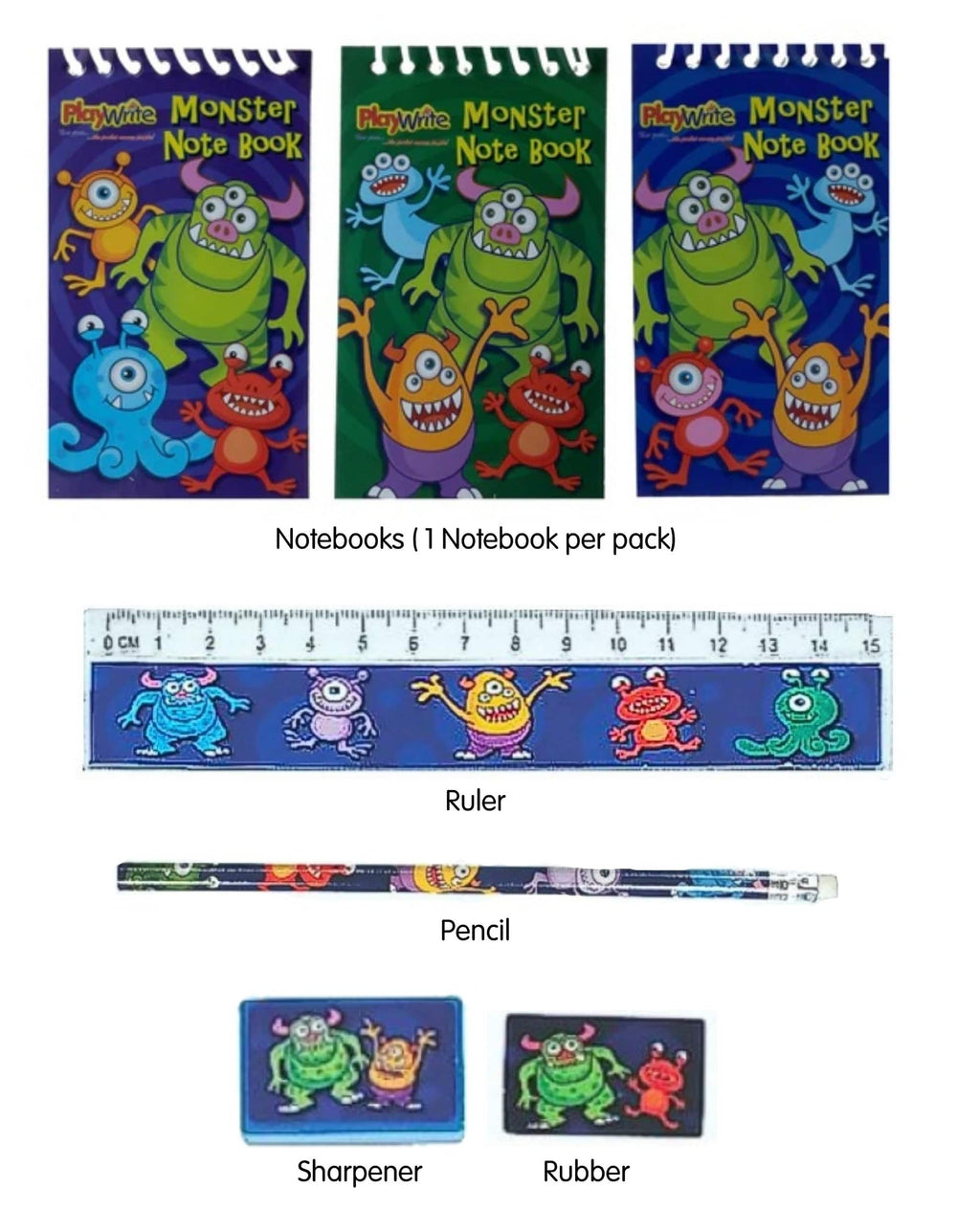 Monsters Five Piece Stationery Set - Anilas UK