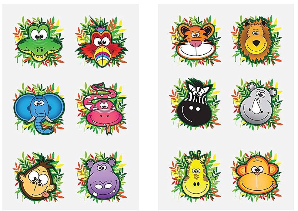 12 Jungle Tattoo Sheets - Anilas UK