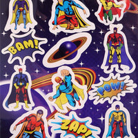 12 Superhero Sticker Sheets - Anilas UK