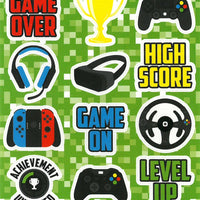 12 Gamer Sticker Sheets - Anilas UK