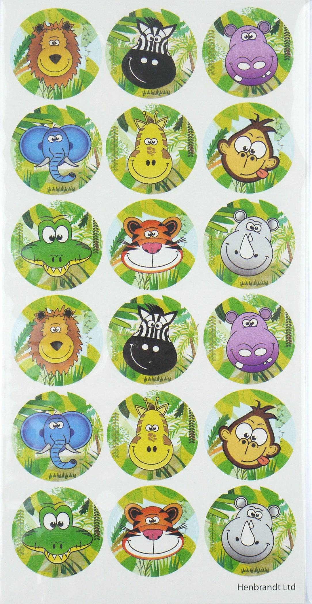 12 Large Jungle Animal Sticker Sheets - Anilas UK