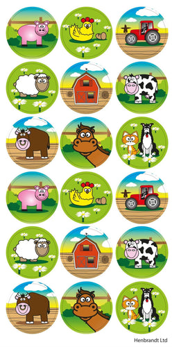12 Large Farm Animal Sticker Sheets - Anilas UK
