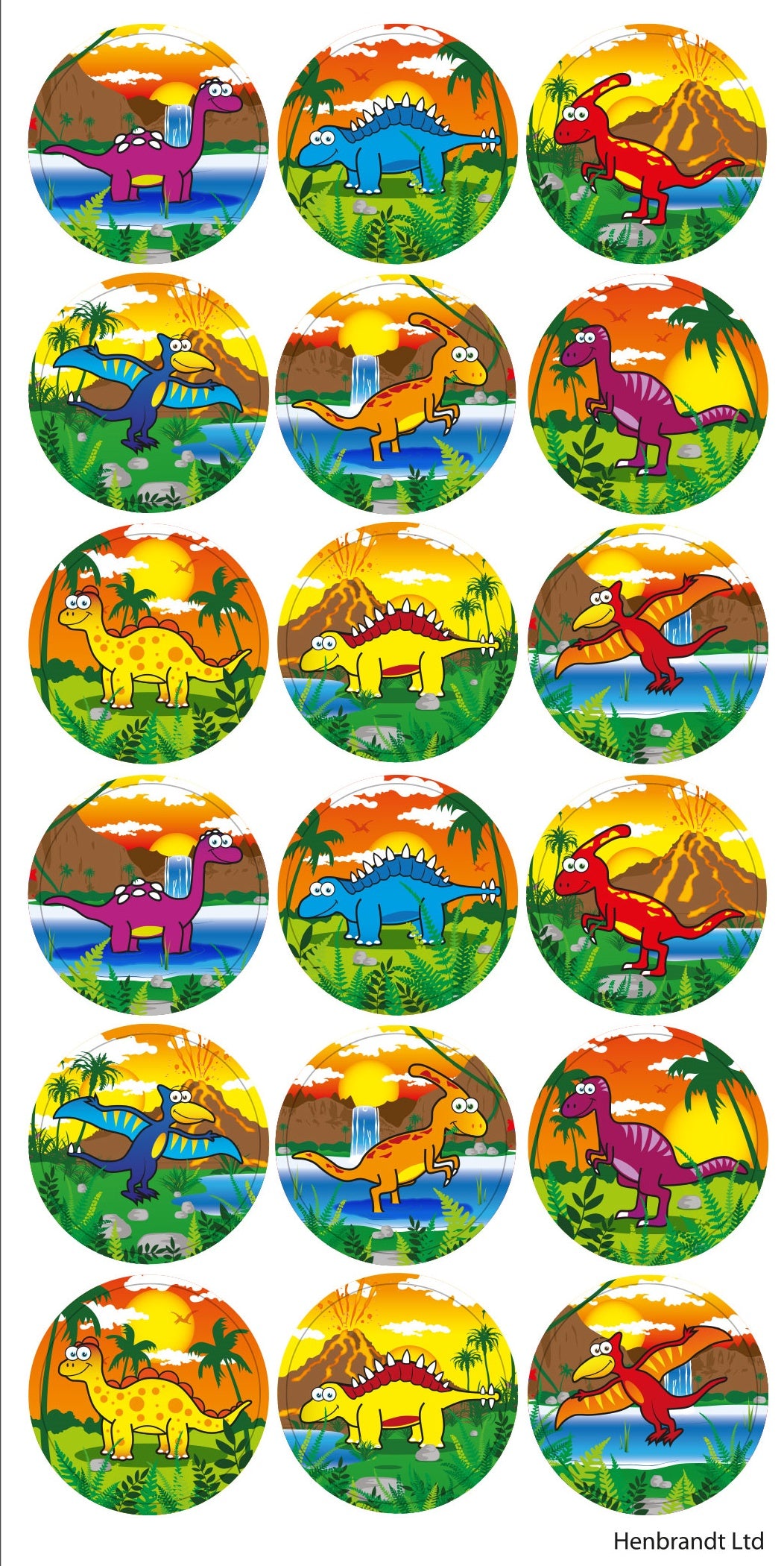 12 Large Dinosaur Sticker Sheets - Anilas UK