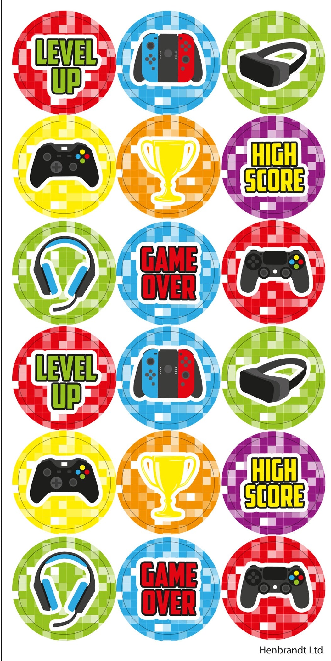 12 Large Gamer Sticker Sheets - Anilas UK