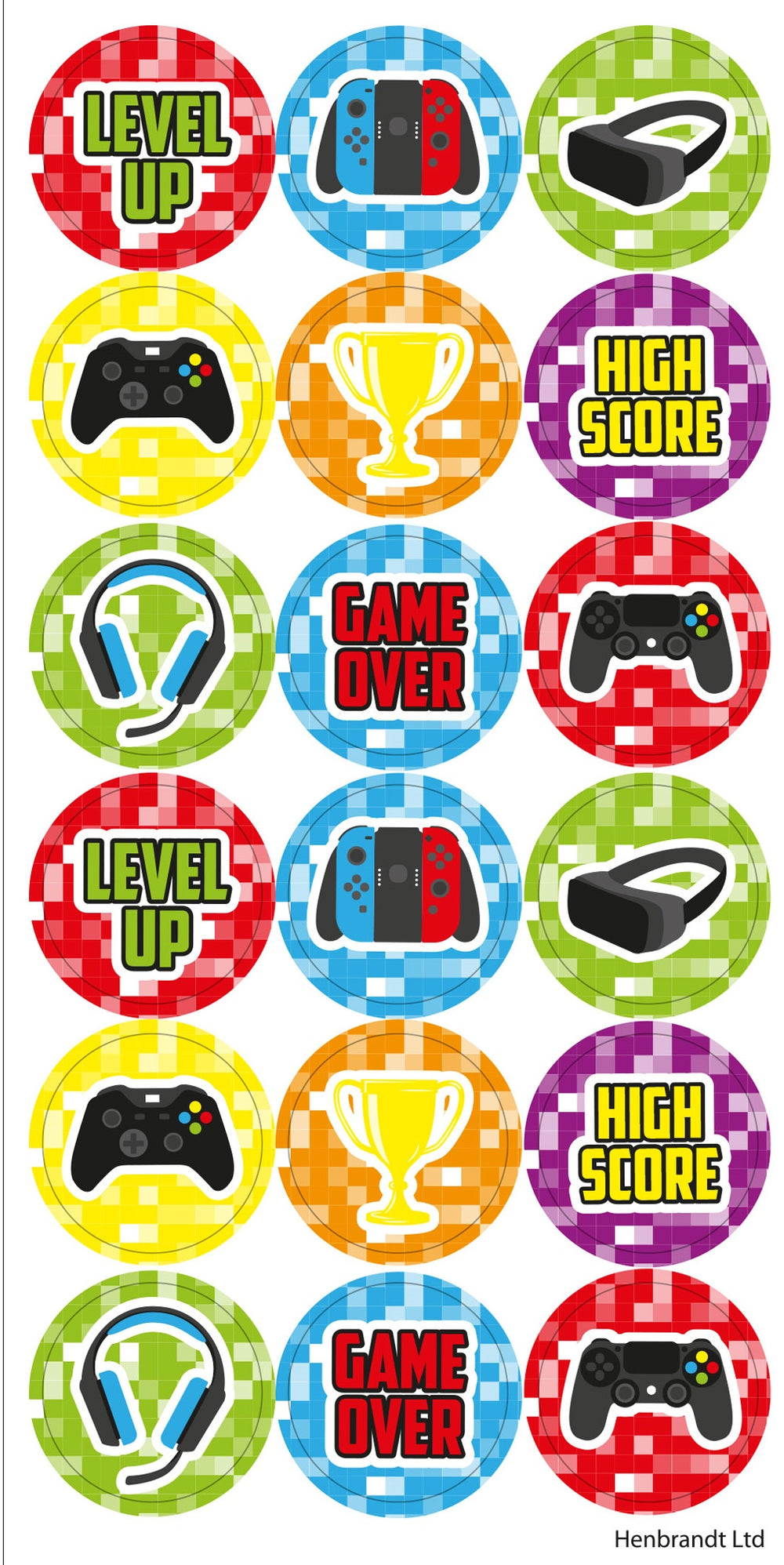 12 Large Gamer Sticker Sheets - Anilas UK