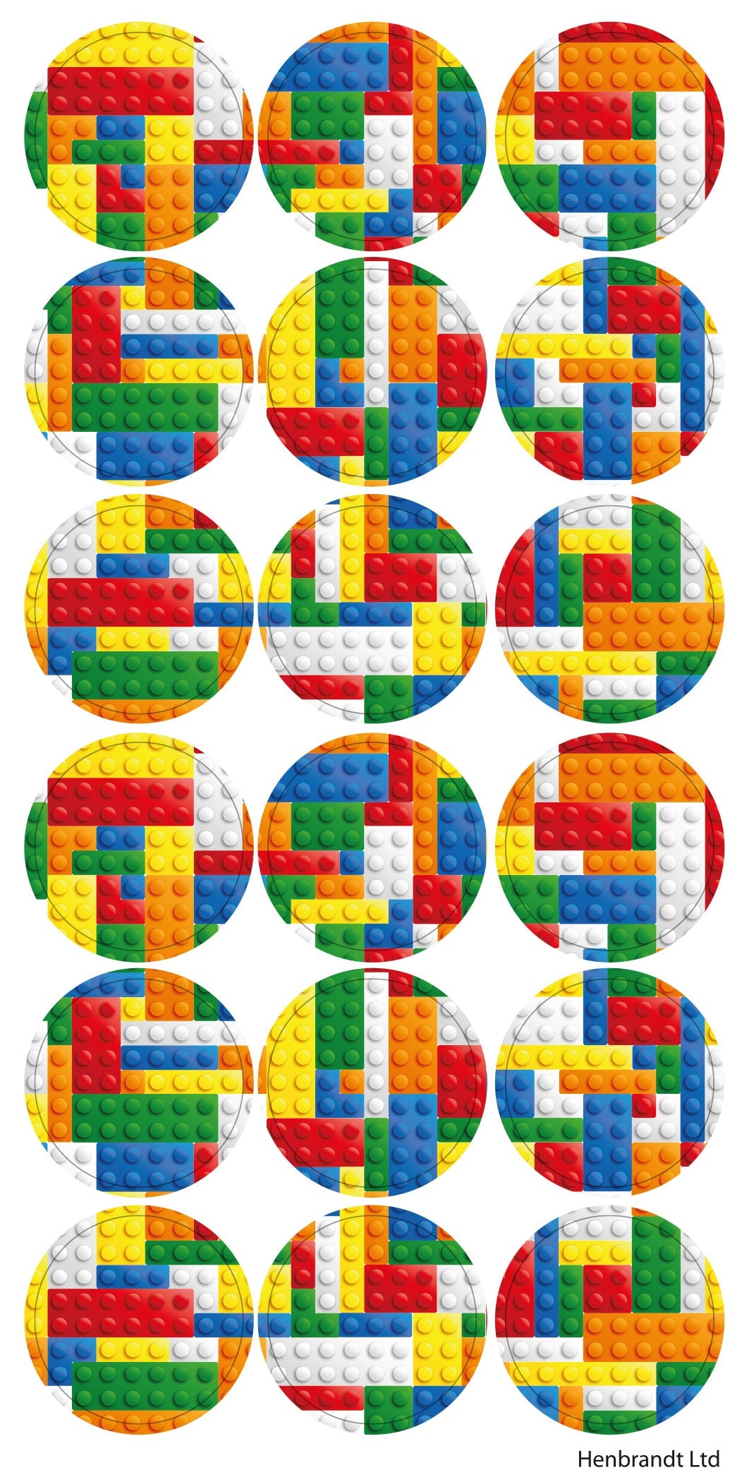 12 Large Bricks Sticker Sheets - Anilas UK