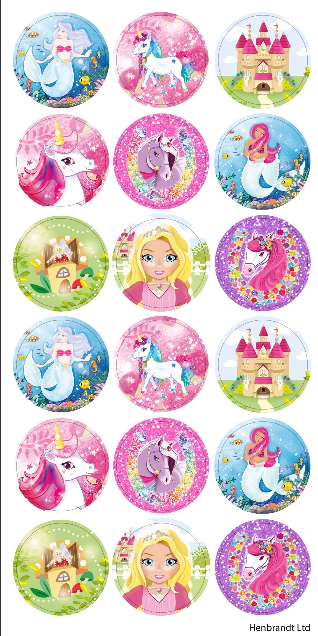 12 Large Fantasy Sticker Sheets - Anilas UK