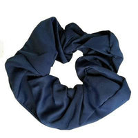 Navy Blue Satin Style Scrunchie Hair Bobble - Anilas UK