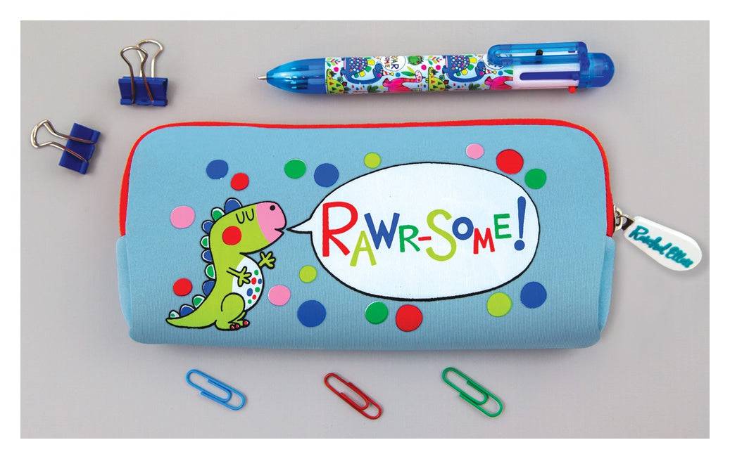 Dinosaurs Neoprene Pencil Case by Rachel Ellen Designs - Anilas UK