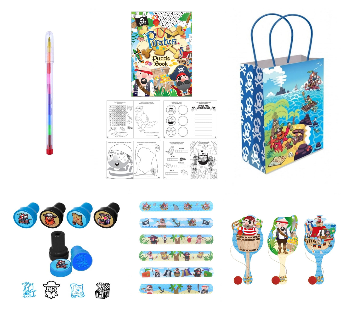 New Pirate themed 12 Party Bags with Fillers - Anilas UK
