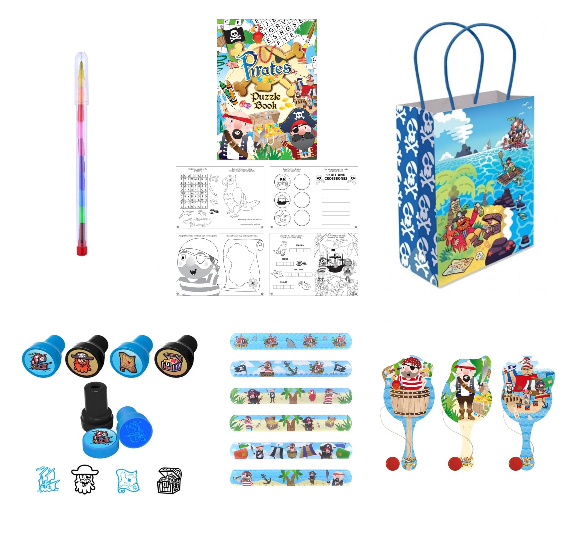 New Pirate themed 12 Party Bags with Fillers - Anilas UK