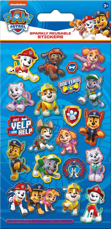 Paw Patrol Reusable Foiled Sparkly Stickers - Anilas UK