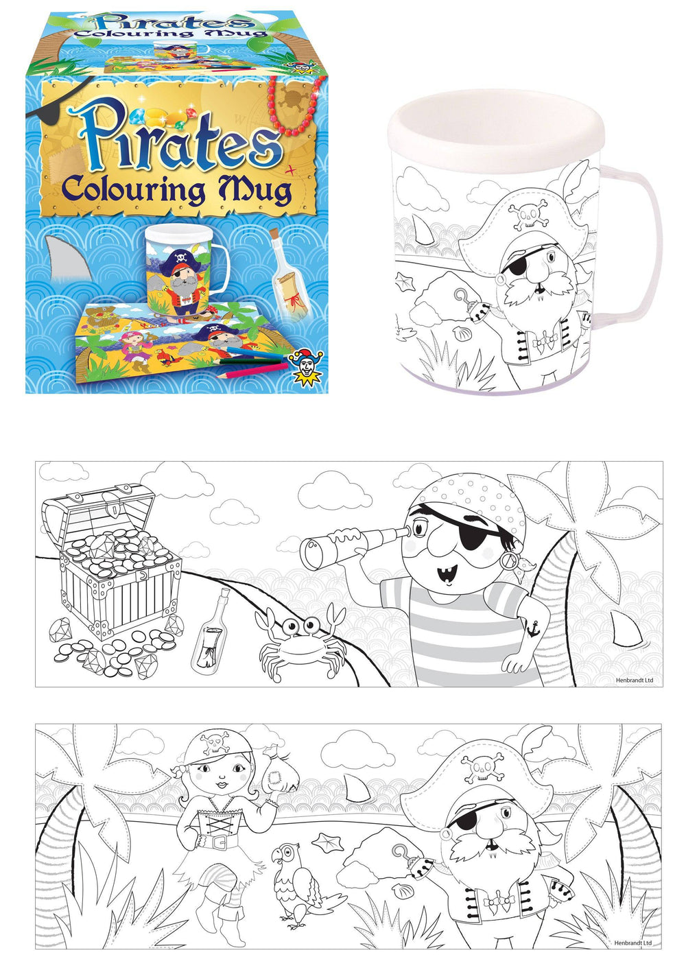 Pirate Colouring Mug with 2 Assorted Designs - Anilas UK