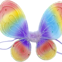 Small Mini Rainbow Fairy Butterfly Wings with Glitter - Anilas UK