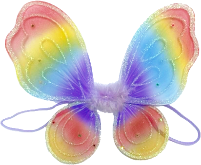 Small Mini Rainbow Fairy Butterfly Wings with Glitter - Anilas UK