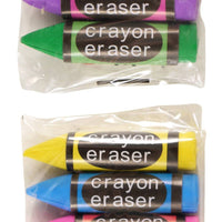 Set of 6 Assorted Crayon Erasers - Anilas UK