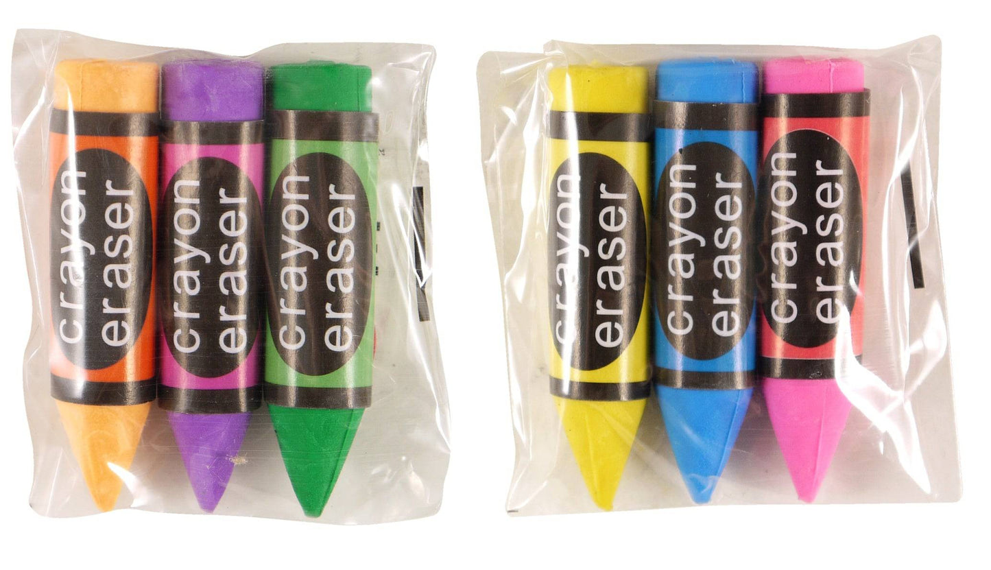 Set of 6 Assorted Crayon Erasers - Anilas UK
