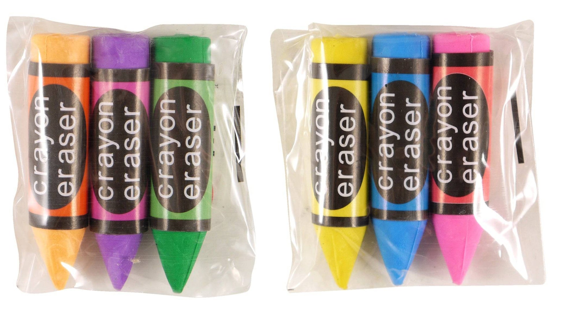 Set of 6 Assorted Crayon Erasers - Anilas UK