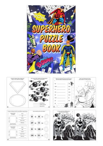 Mini Superhero Colouring Puzzle Books - Anilas UK