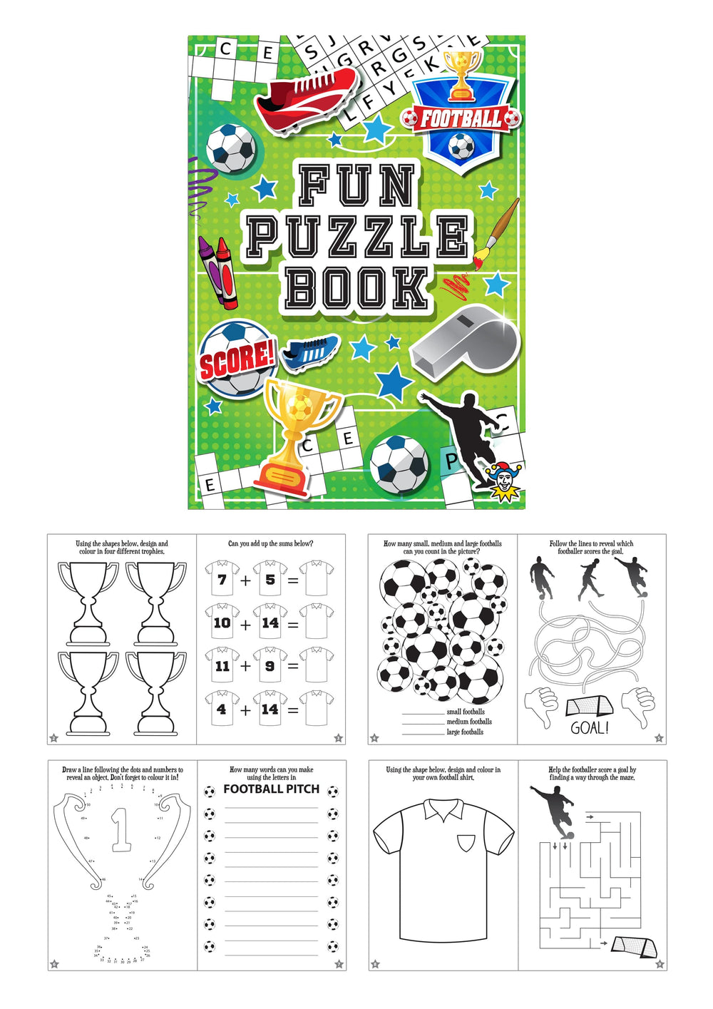 12 Mini Football Colouring Puzzle Books - Anilas UK