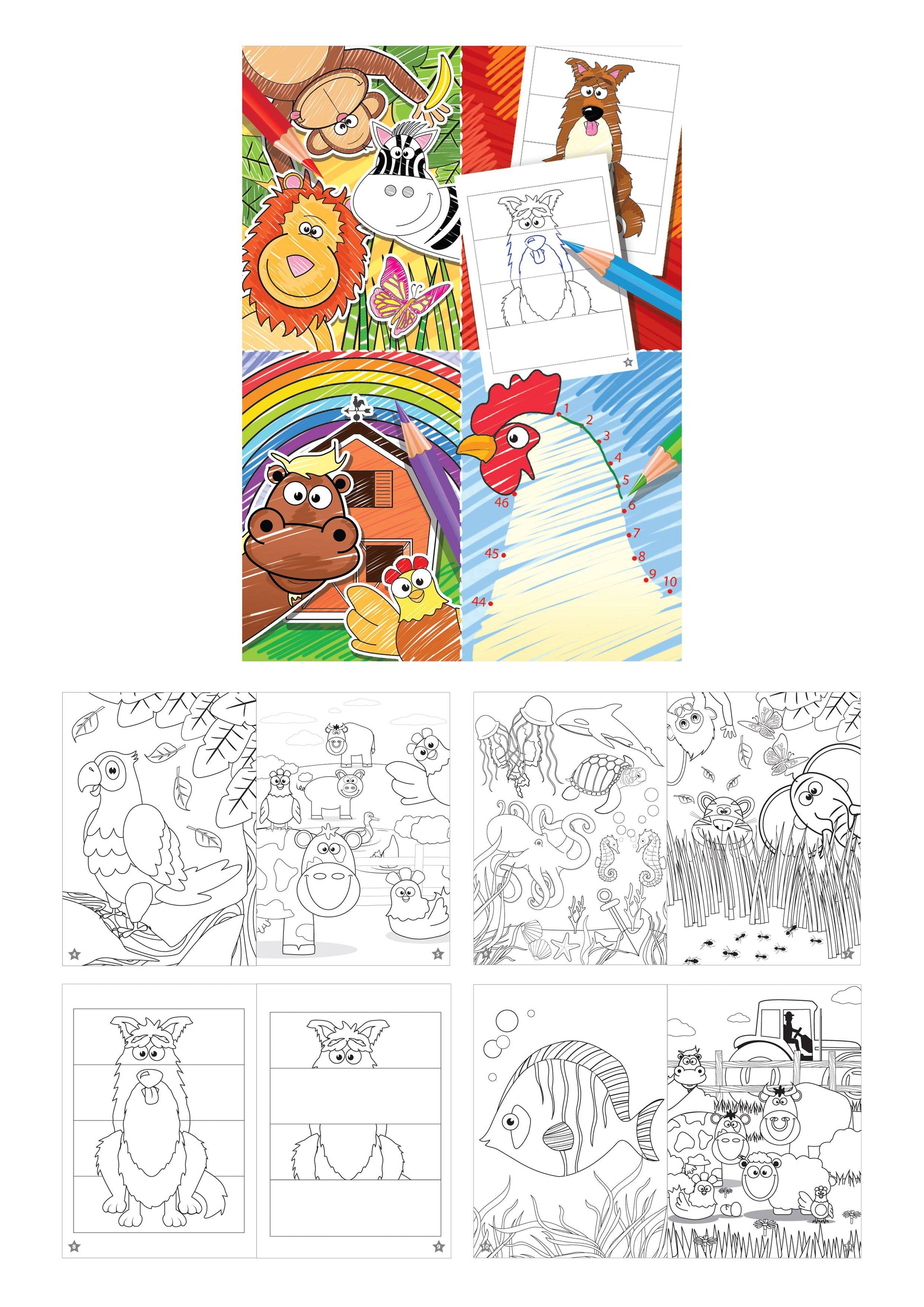 12 Mini Animals Colouring Books - Anilas UK