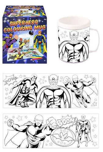 Superhero Colouring Mug with 2 Assorted Designs - Anilas UK