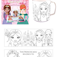Princess Colouring Mug with 2 Assorted Designs - Anilas UK