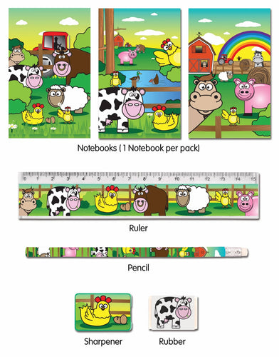 Farm Animals Five Piece Stationery Set - Anilas UK