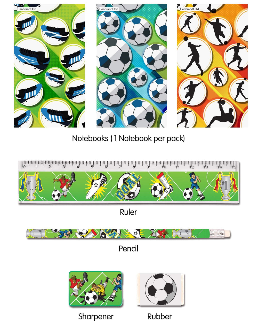 Football Five Piece Stationery Set - Anilas UK
