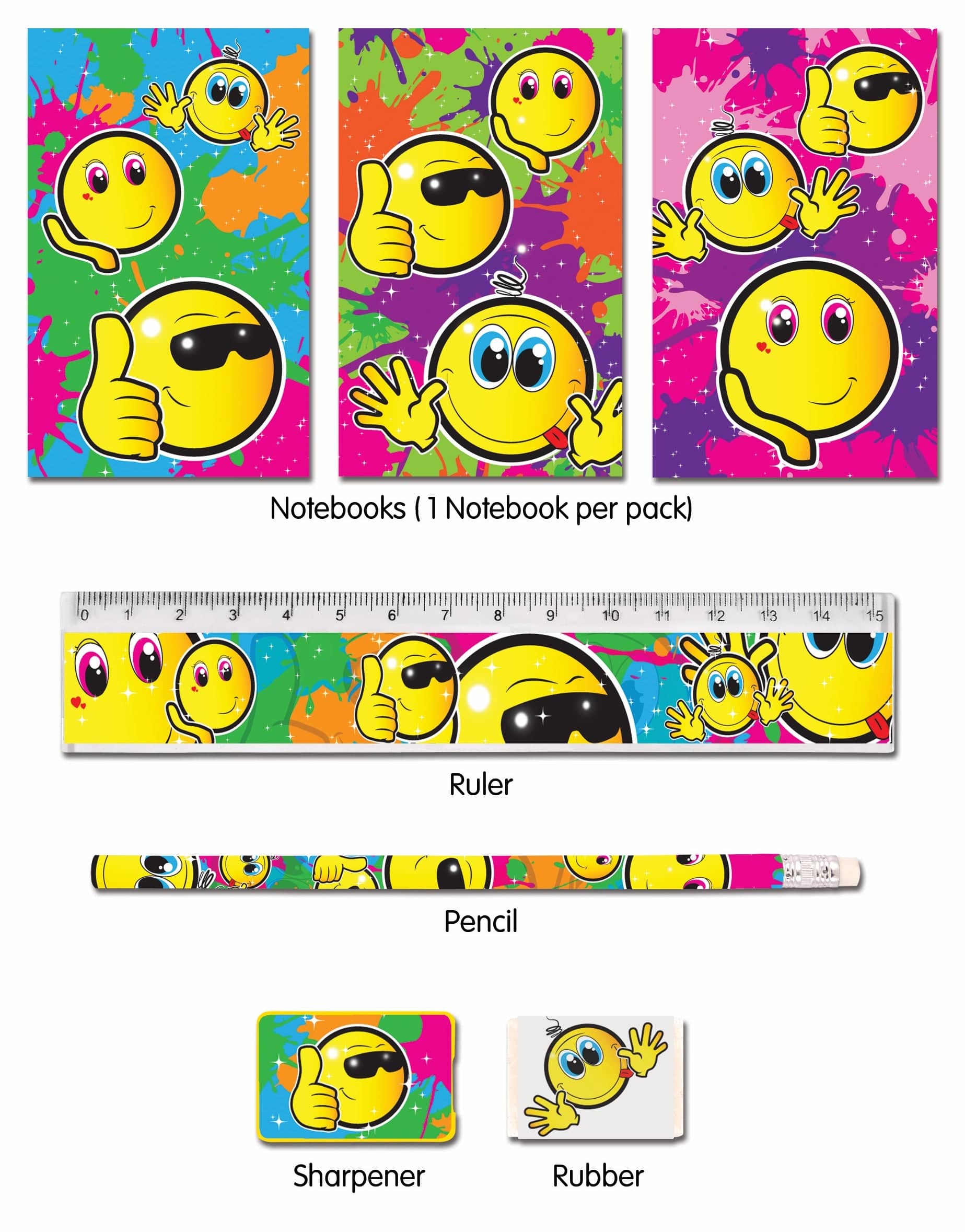 Smiley Five Piece Stationery Set - Anilas UK