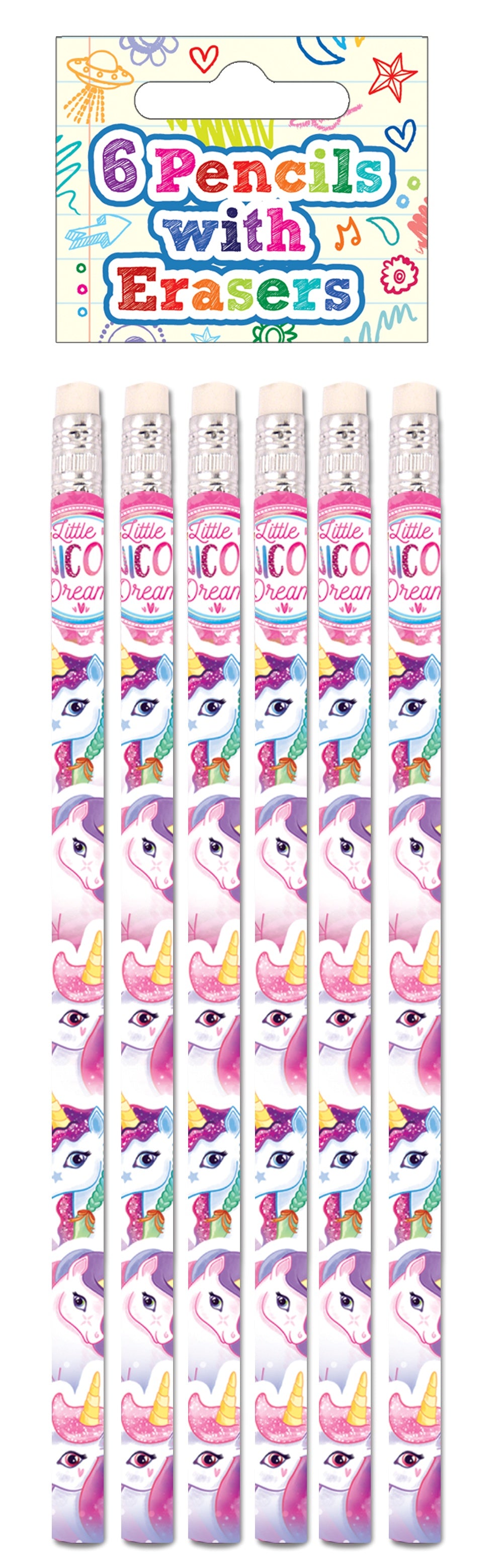 Unicorn Pencils with Erasers (Set of 6) - Anilas UK