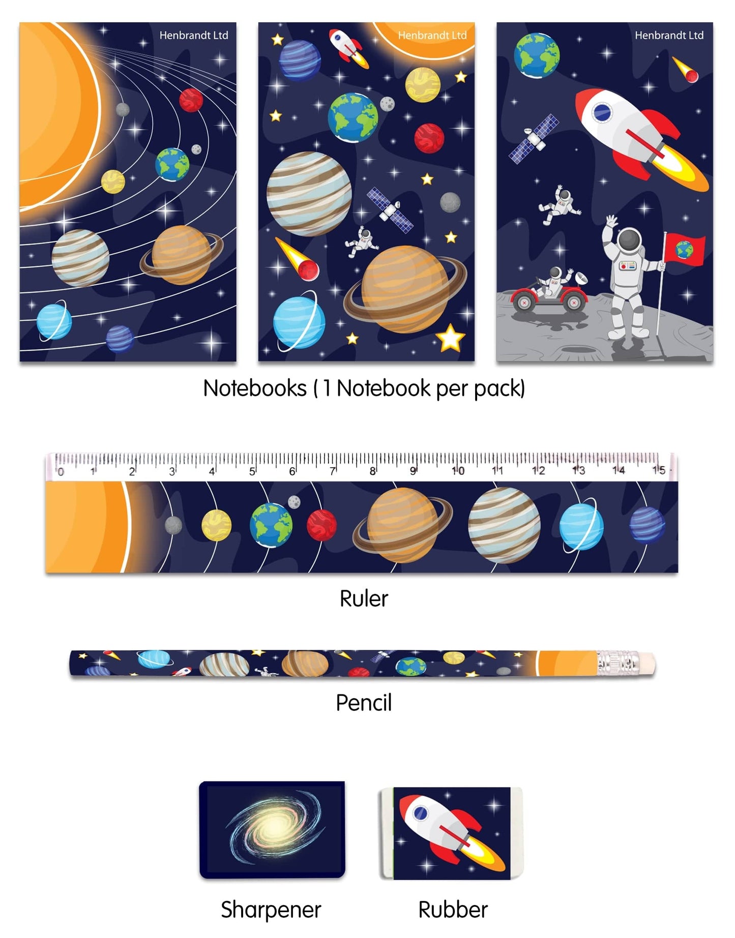 Space Five Piece Stationery Set - Anilas UK