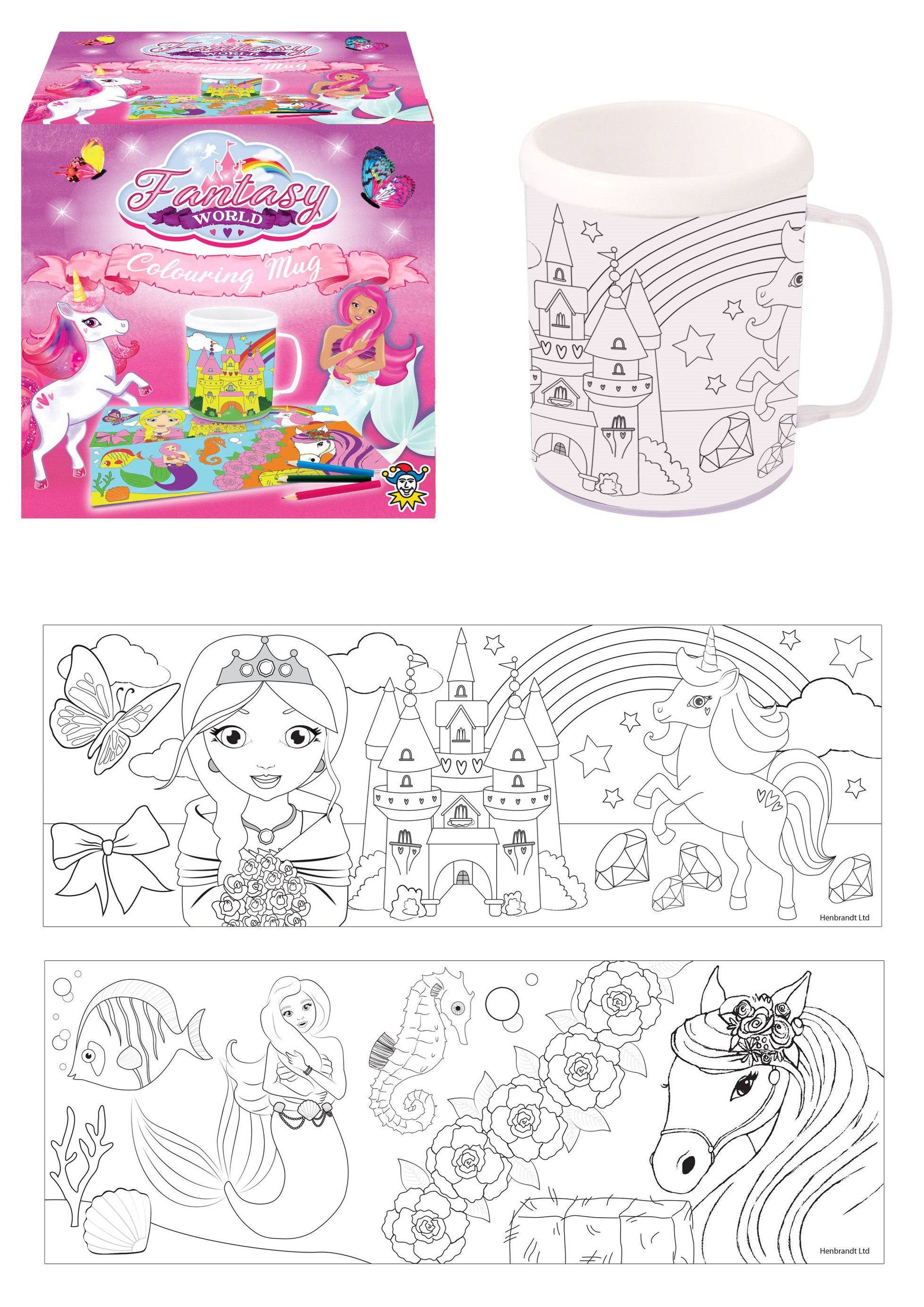 Fantasy World Colouring Mug with 2 Assorted Designs - Anilas UK