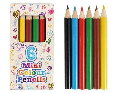 Set of 6 Assorted Mini Colouring Pencils - Anilas UK