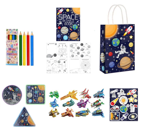 Space themed 12 Party Bags with Fillers - Anilas UK