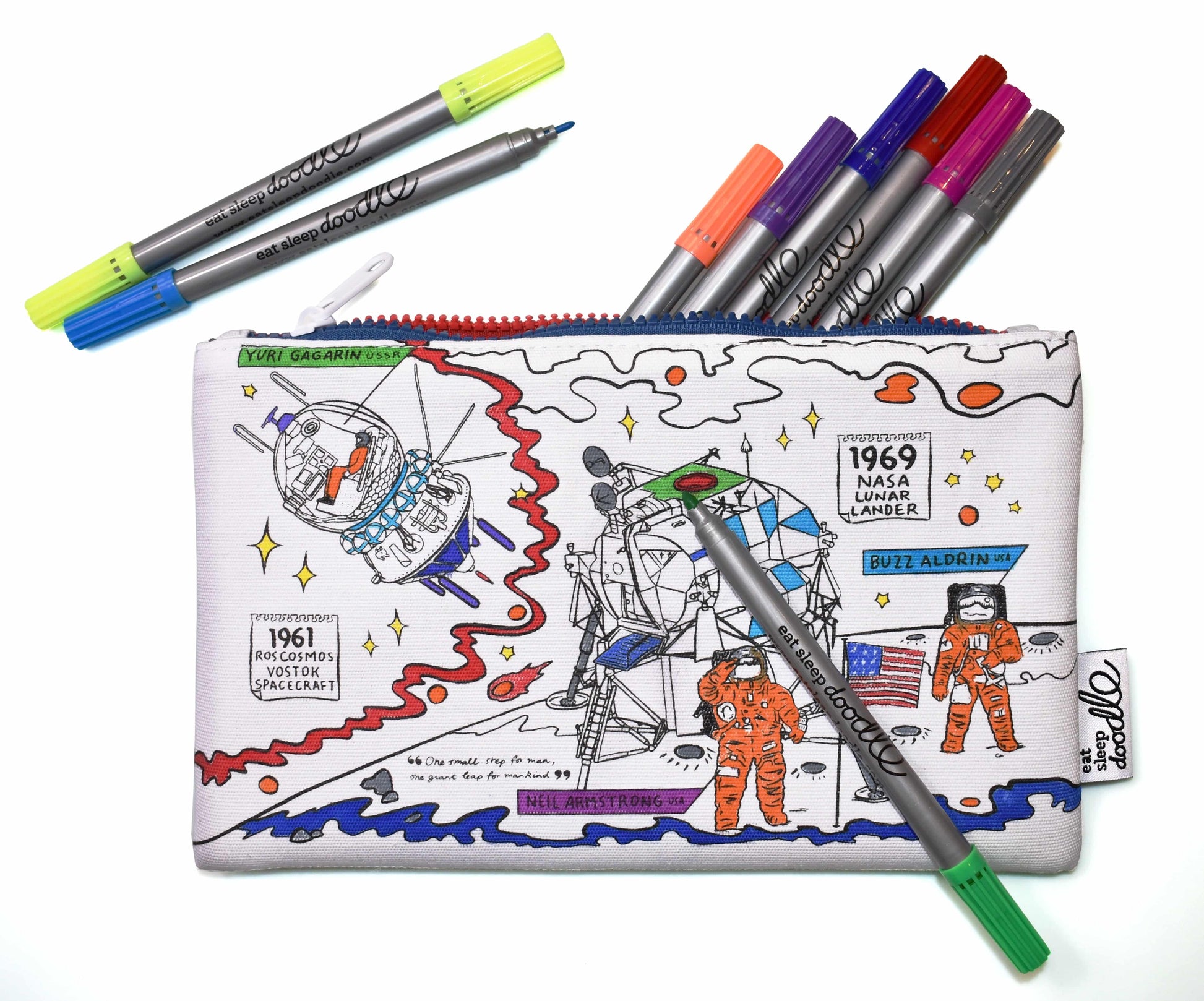Eat Sleep Doodle's Space Explorer Colour In Pencil Case - Anilas UK