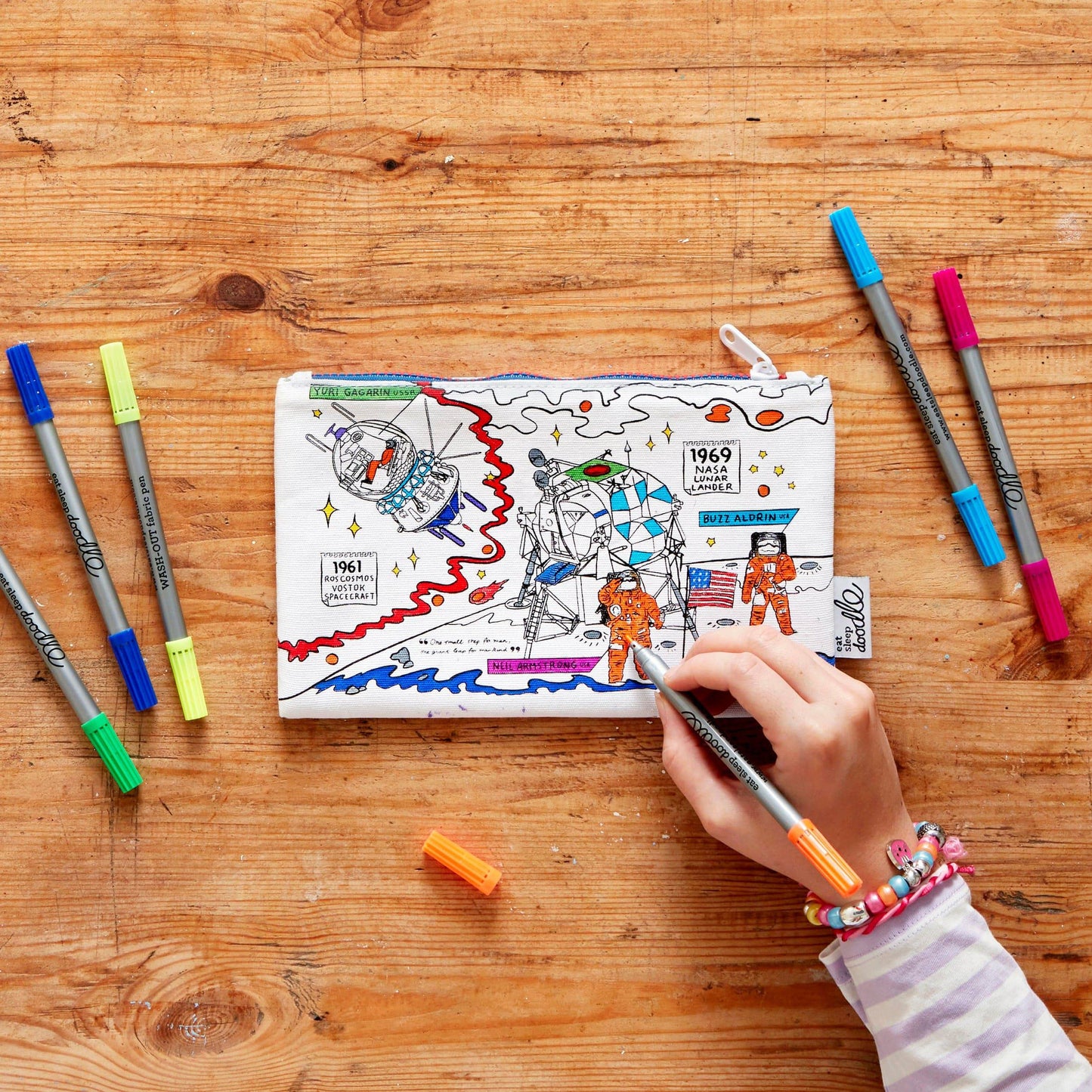 Eat Sleep Doodle's Space Explorer Colour In Pencil Case - Anilas UK