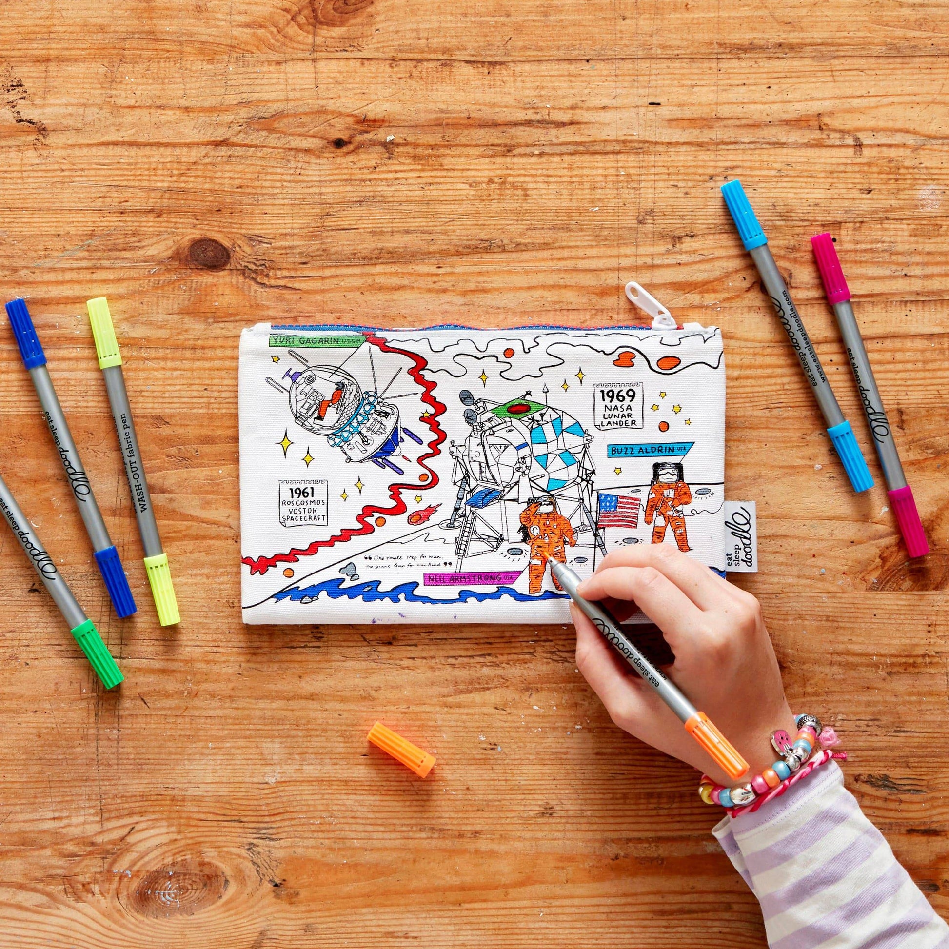 Eat Sleep Doodle's Space Explorer Colour In Pencil Case - Anilas UK
