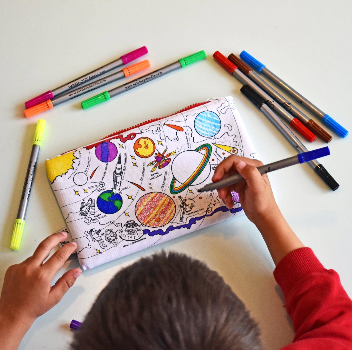 Eat Sleep Doodle's Space Explorer Colour In Pencil Case - Anilas UK