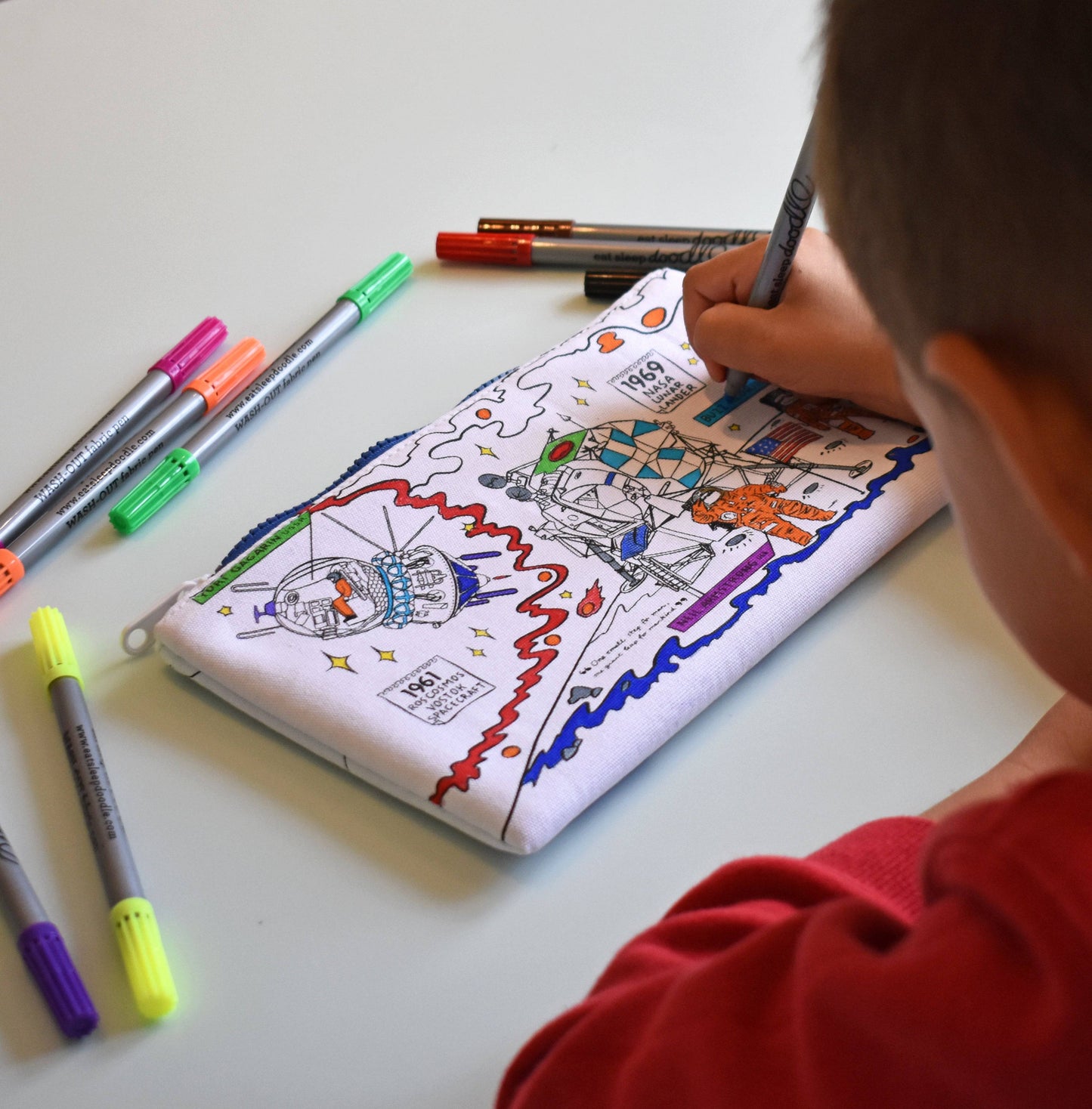 Eat Sleep Doodle's Space Explorer Colour In Pencil Case - Anilas UK
