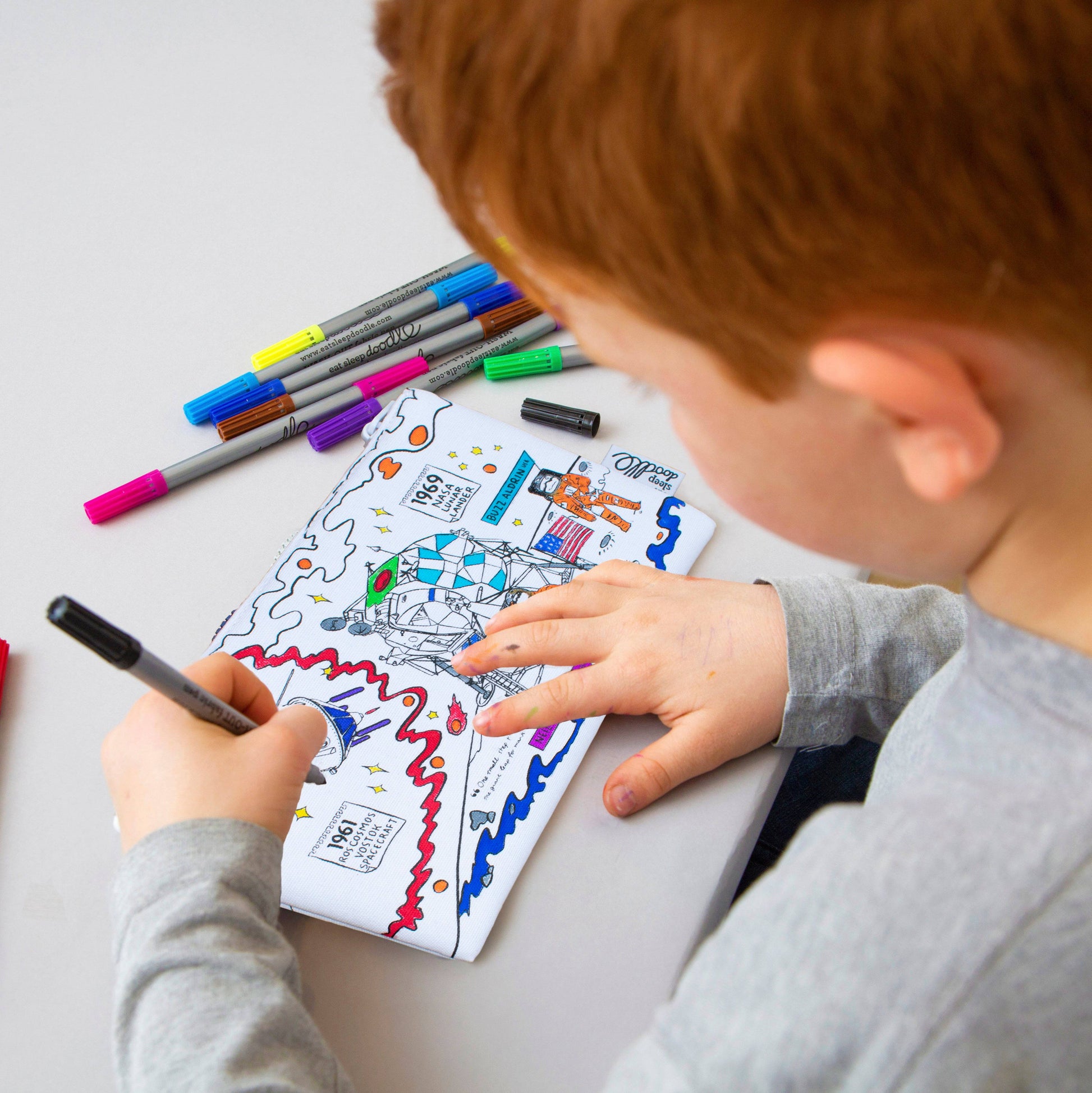 Eat Sleep Doodle's Space Explorer Colour In Pencil Case - Anilas UK