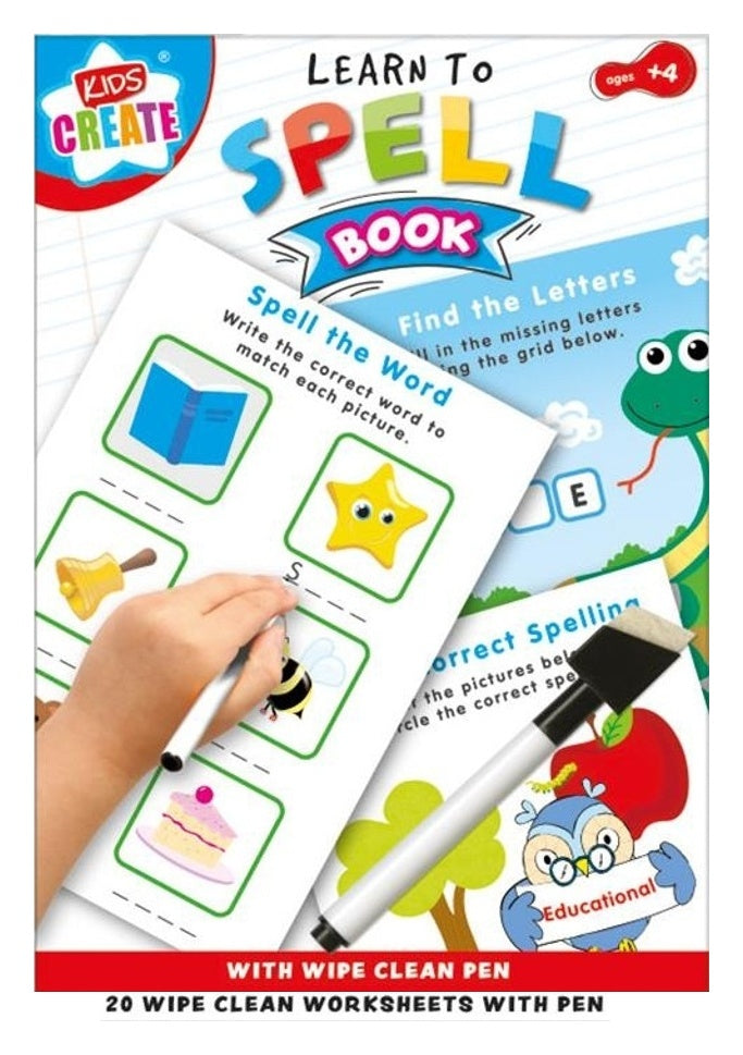 Learn to Spell Book (with Wipe Clean Pen) - Anilas UK